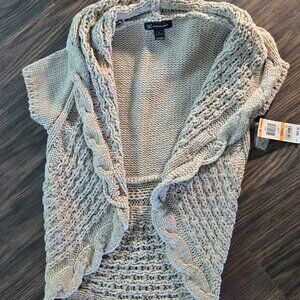I.N.C. International Concepts Beige Cotton & Acrylic Cable Knit Vest/Shrug NWT/S